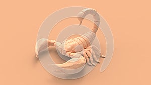 3d rendering of a scorpion isolated in a studio colored background