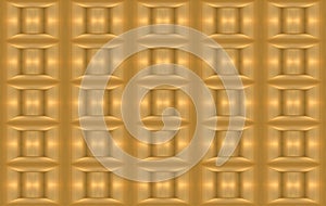 3d rendering. seamless luxurious Gold square grid pattern wall texture background.