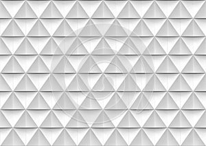3d rendering. seamless modern white and gray triangle polygon shape pattern wall background