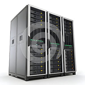 3D Server Management Isolated on White Background photo