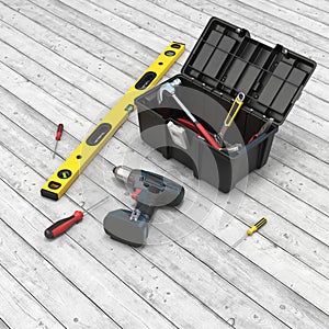 3D rendering set of hand tools