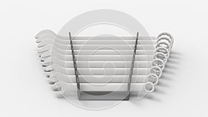 3d rendering of a set of wrenches isolated in studio background
