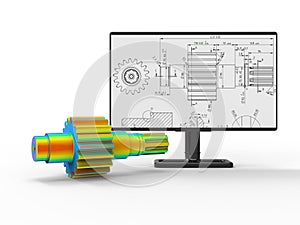 3D rendering - Shaft Finite Element Analysis photo