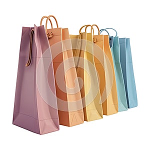 3D Rendering of a Shopping Packing Boxes on Transparent Background - Ai Generated