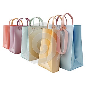 3D Rendering of a Shopping Packing Boxes on Transparent Background - Ai Generated