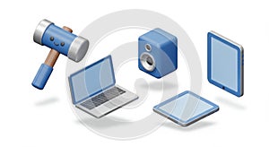 Cute Blue Tech Gadgets