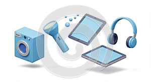 Floating Blue Gadgets