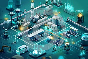Smart Industrial Facility: A Detailed 3D Model of a Modernized Manufacturing Plant photo