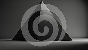 Minimalist Vantablack Pyramid in 3D Rendering photo