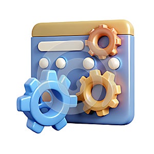 3d render of system settings and gears