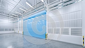 3d shutter door in warehouse photo
