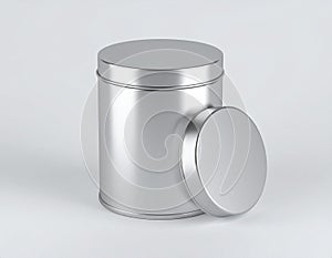 Silver Metal Container Mockup