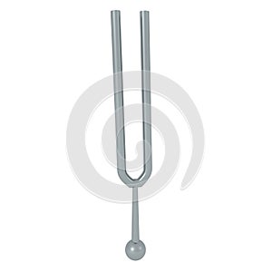 3D Rendering of silver tunning fork