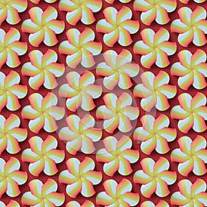 3d rendering simple geometric stylized pattern of flowers. Abstract colored art background. Digital illustration