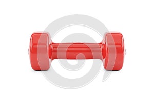 3d Rendering of a Single Red Dumbbell Isolated on White Background