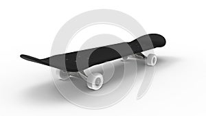 3d rendering of a skateboard isolated in white background