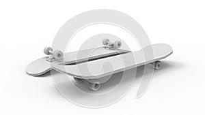 3D rendering of a skateboard isolated in white studio background