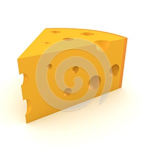 3D Rendering of slice of cheese