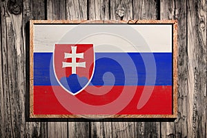Wooden Slovakia flag