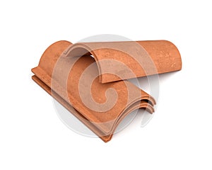 3d rendering of a small group roof tile lying in front view isolated on white background.