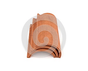 3d rendering of a small group roof tile lying in front view isolated on white background.