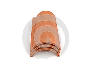 3d rendering of a small group roof tile lying in front view on white background.