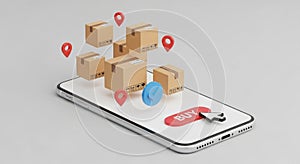 Online Shopping and Delivery Concept