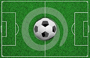 3d rendering soccer ball on soccer field