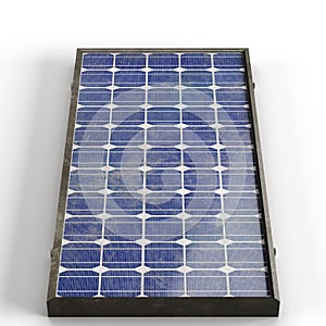 3D rendering of a solar panel model isolated on a white background