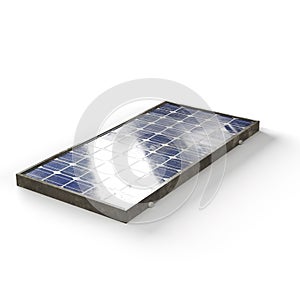 3D rendering of a solar panel model isolated on a white background