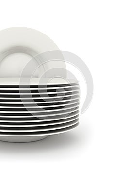 some plates isolated on white