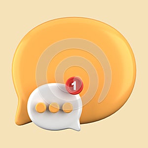 3d rendering of speech bubble with notification icons