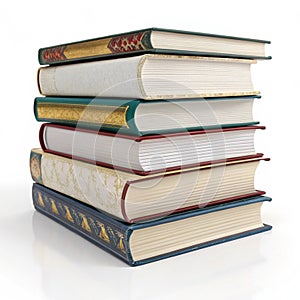 3D rendering of book stack photo