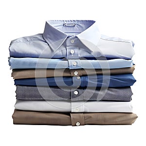 3D Rendering of a Stack of Shirts on Transparent Background - Ai Generated