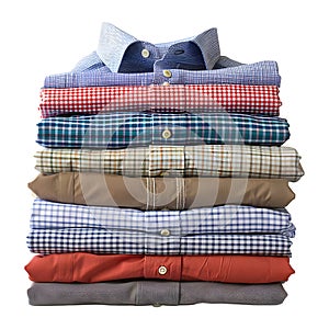 3D Rendering of a Stack of Shirts on Transparent Background - Ai Generated