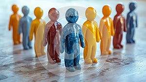 A 3D rendering of stick figures symbolizing the sociological concept of inclusion, where individuals of all genders, ages, origins photo