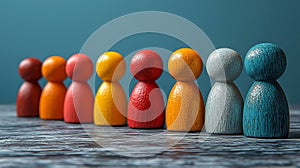 A 3D rendering of stick figures symbolizing the sociological concept of inclusion, where individuals of all genders, ages, origins photo