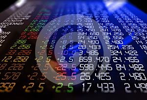 3d rendering of stock exchange display panel