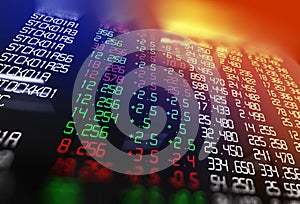 3d rendering of stock exchange display panel