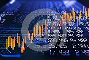 3d rendering of stock exchange display panel