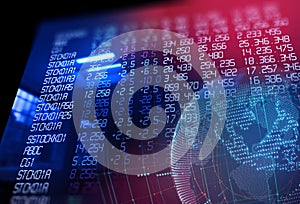 3d rendering of stock exchange display panel