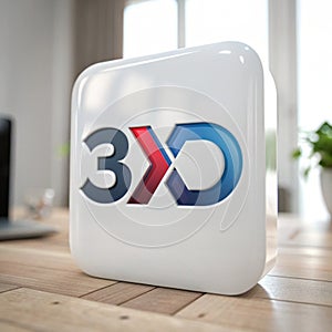 3D X logo app icon isolated on white background photo