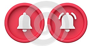 3d rendering of Subscribe Button, Like Button and Notification Bell Button.