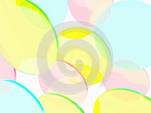 3D Rendering Summer Theme Abstract Circle Neon Acrylic Plates under Sunlight Background for Beauty, Skincare and Healthcare