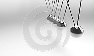 3d rendering. swinging pendulum group on gray background.