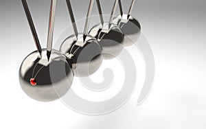 3d rendering. swinging pendulum group on gray background.