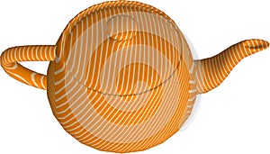 3d rendering of teapot on white background.