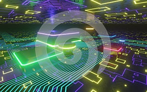 3d rendering technology background microchip high-tech future high-speed CPU motherboard