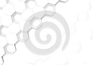 3d rendering. top view of modern hexagon shape tile pattern on copy space background