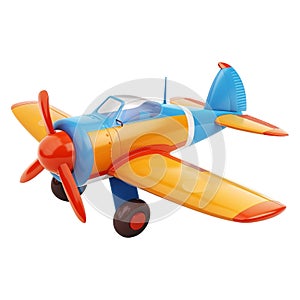 3D Rendering of a Toy Airplane on Transparent Background - Ai Generated